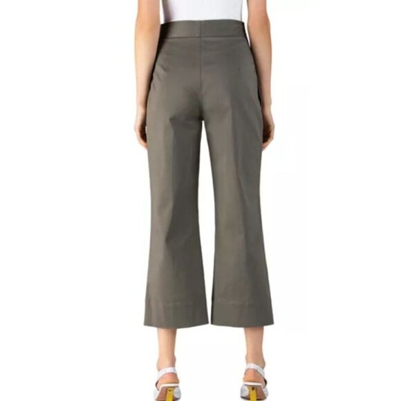 ATM Anthony Thomas Melillo Cropped Flare Pants Olive Green Sz 4 Minimalist Chic - Picture 4 of 13